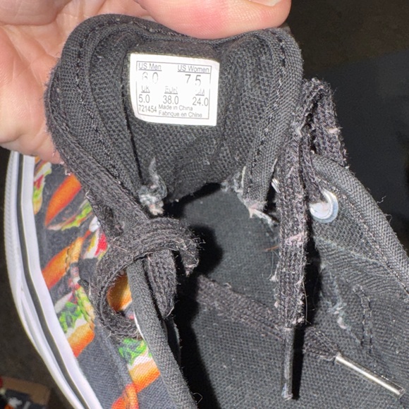Vans Off The Wall Black Sneakers with Colorful Burger Design - Picture 3 of 4